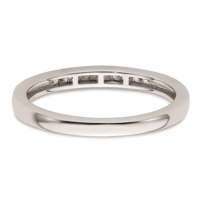 14K White Gold Real Diamond Wedding Band