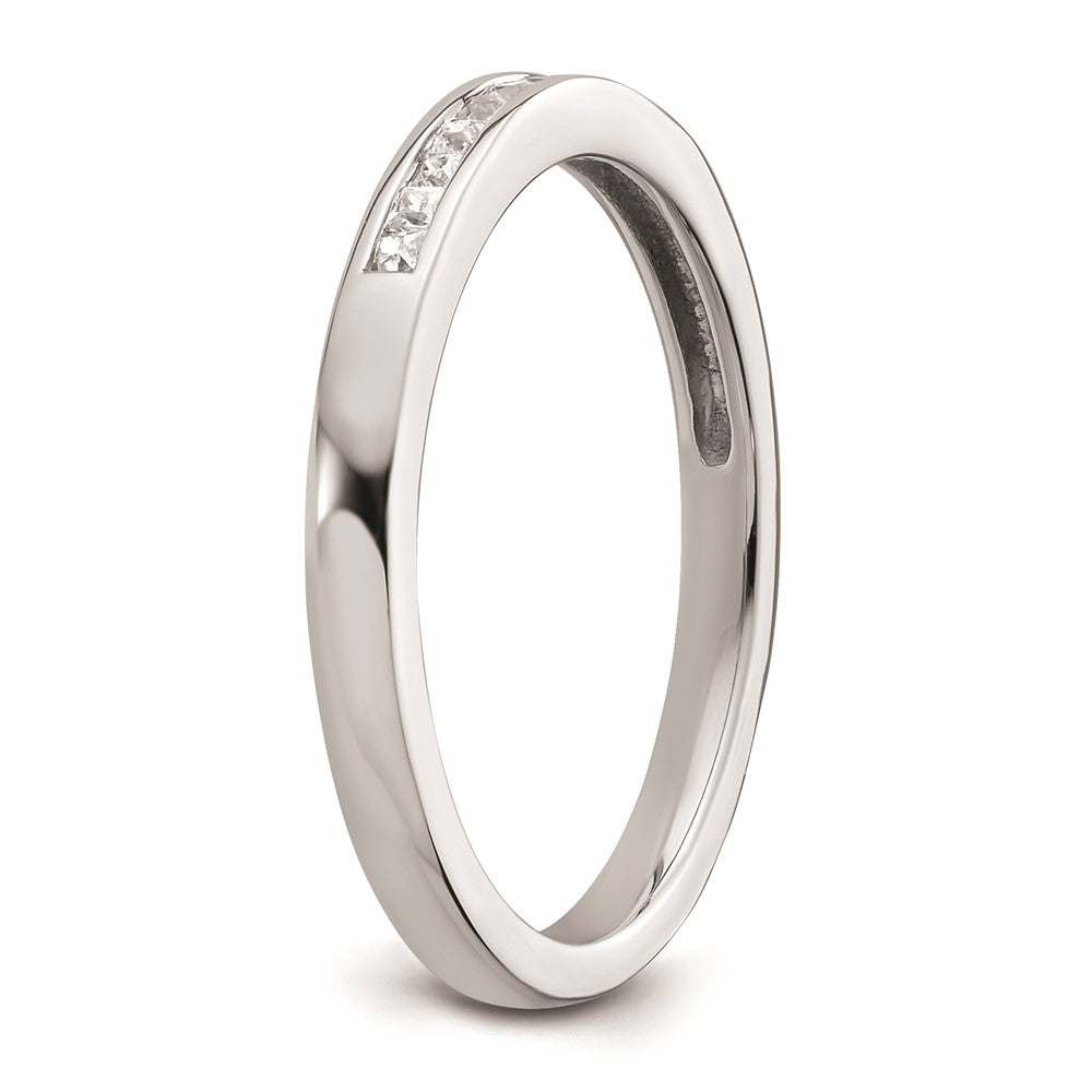 14K White Gold Real Diamond Wedding Band