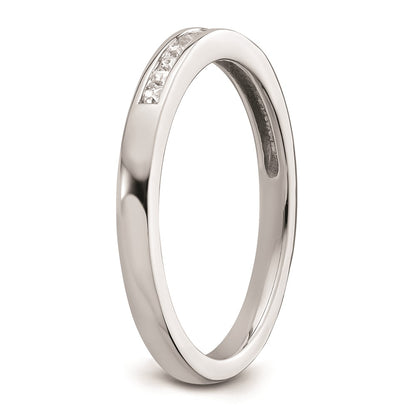 14K White Gold Real Diamond Wedding Band