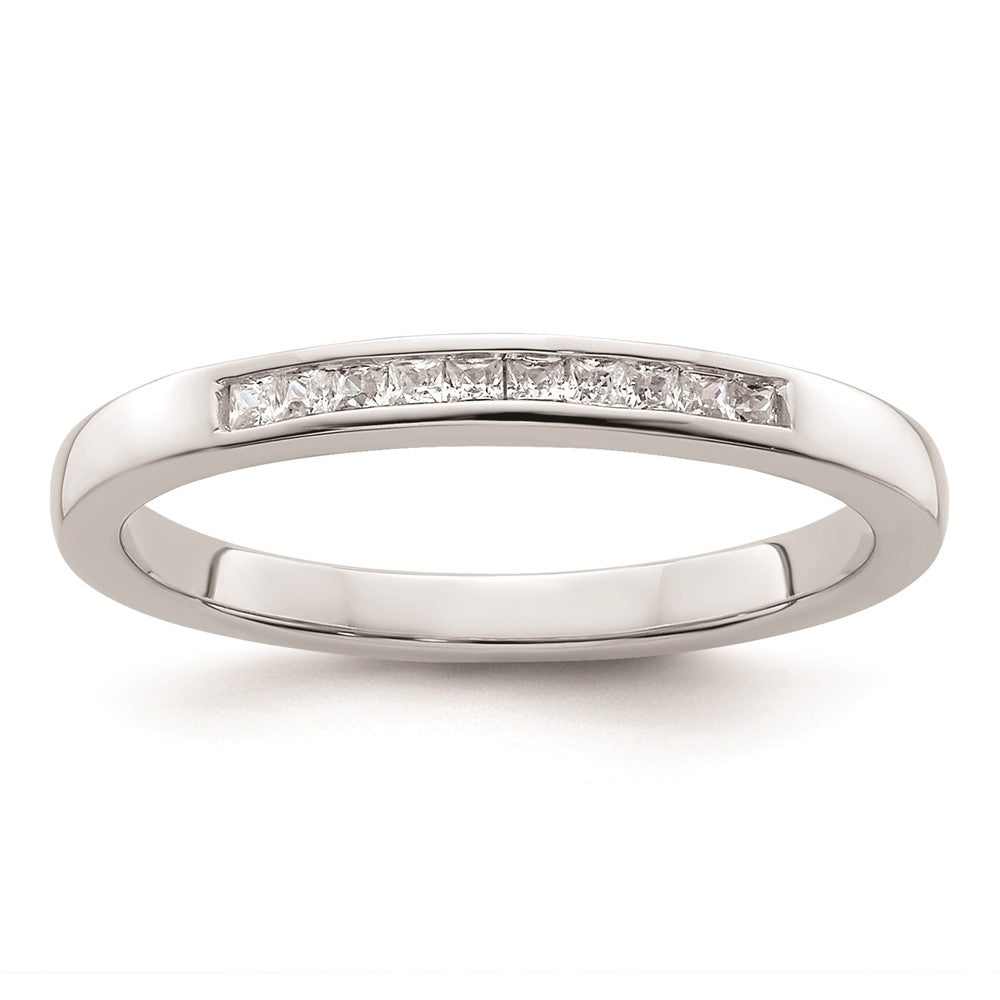 14K White Gold Real Diamond Wedding Band