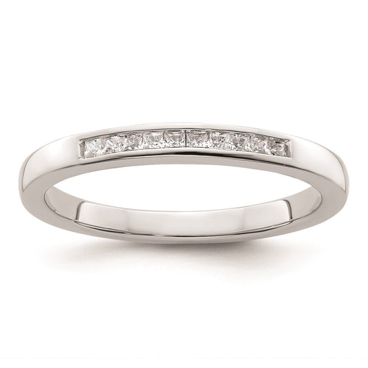 14K White Gold Real Diamond Wedding Band