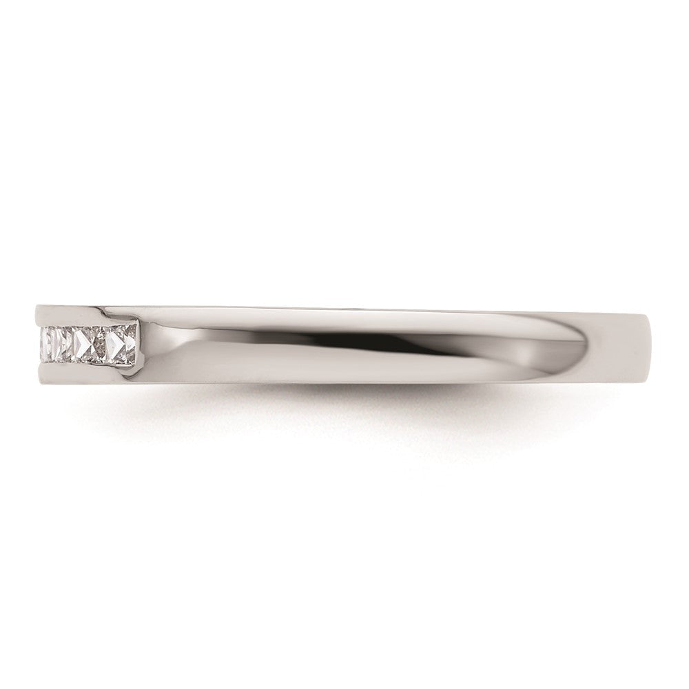 14K White Gold Real Diamond Wedding Band