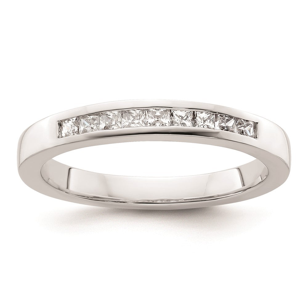 14K White Gold Real Diamond Wedding Band