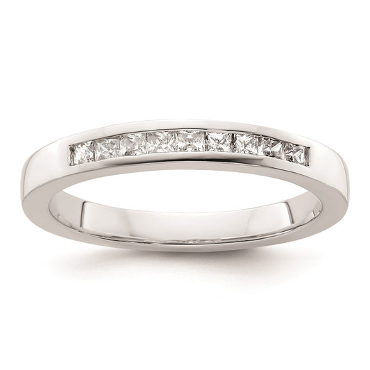 14K White Gold Real Diamond Wedding Band