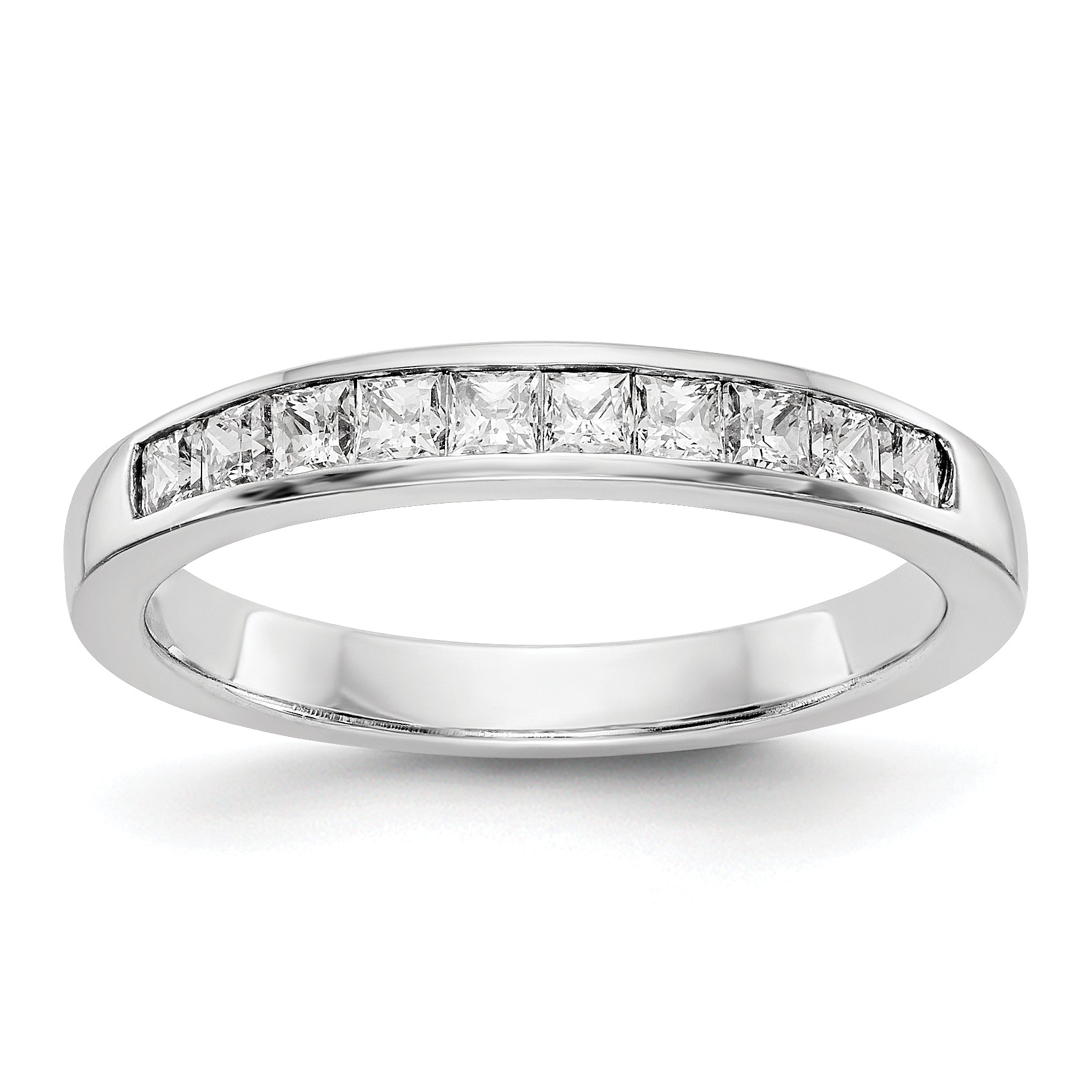 0.20ct. CZ Solid Real 14K White Gold Wedding Wedding Band Ring