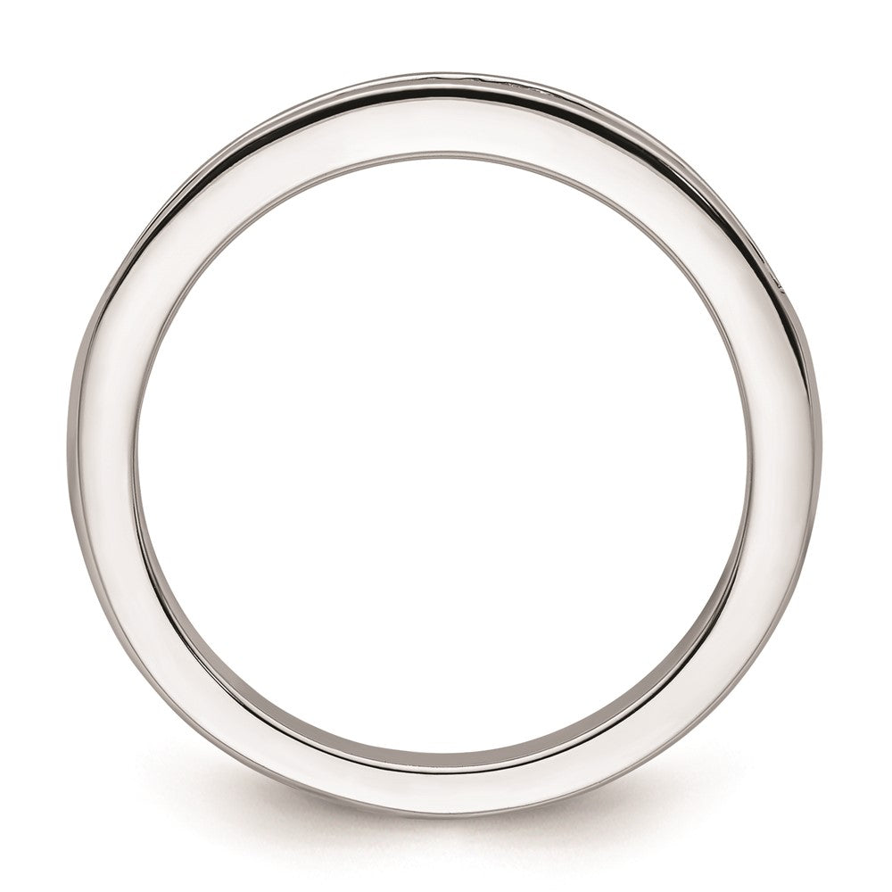 14K White Gold Real Diamond Wedding Band