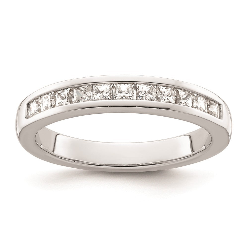 14K White Gold Real Diamond Wedding Band