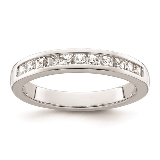 14K White Gold Real Diamond Wedding Band