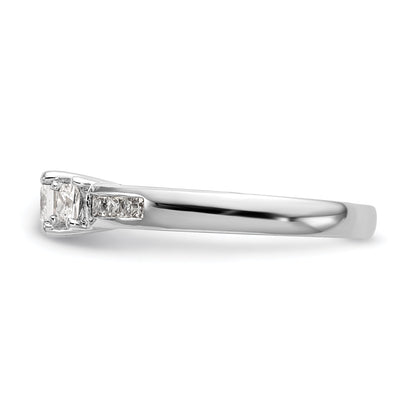 0.75ct. CZ Solid Real 14K White Gold 3-Stone Engagement Ring