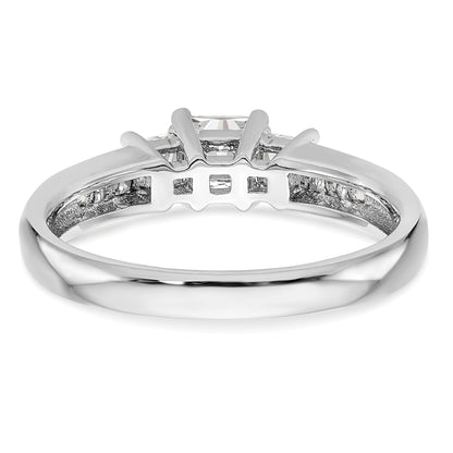 0.33ct. CZ Solid Real 14K White Gold 3-Stone Engagement Ring
