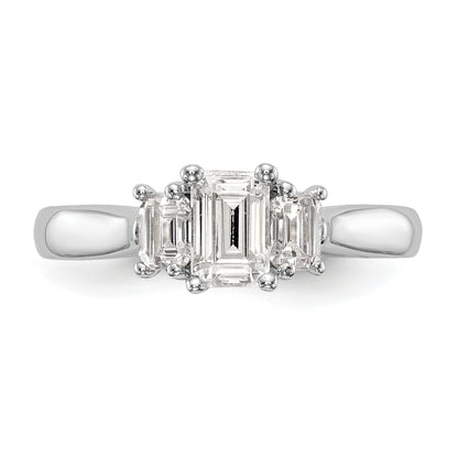 0.50ct. CZ Solid Real 14K White Gold 3-Stone Engagement Ring