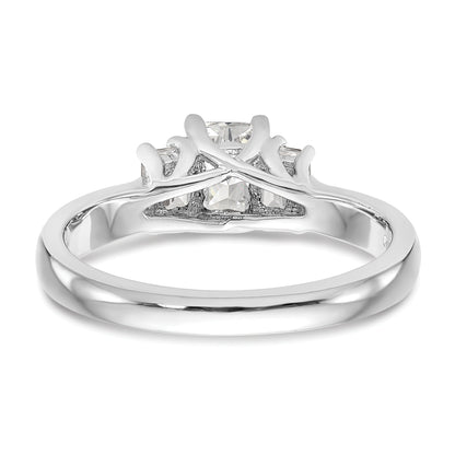 0.50ct. CZ Solid Real 14K White Gold 3-Stone Engagement Ring