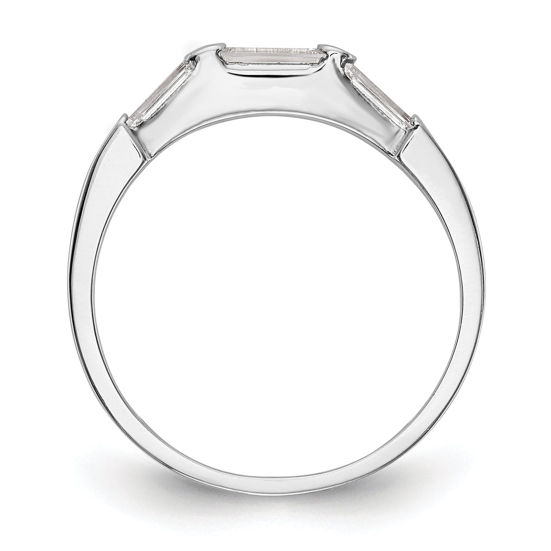 0.61ct. CZ Solid Real 14K White Gold Wedding Wedding Band Ring