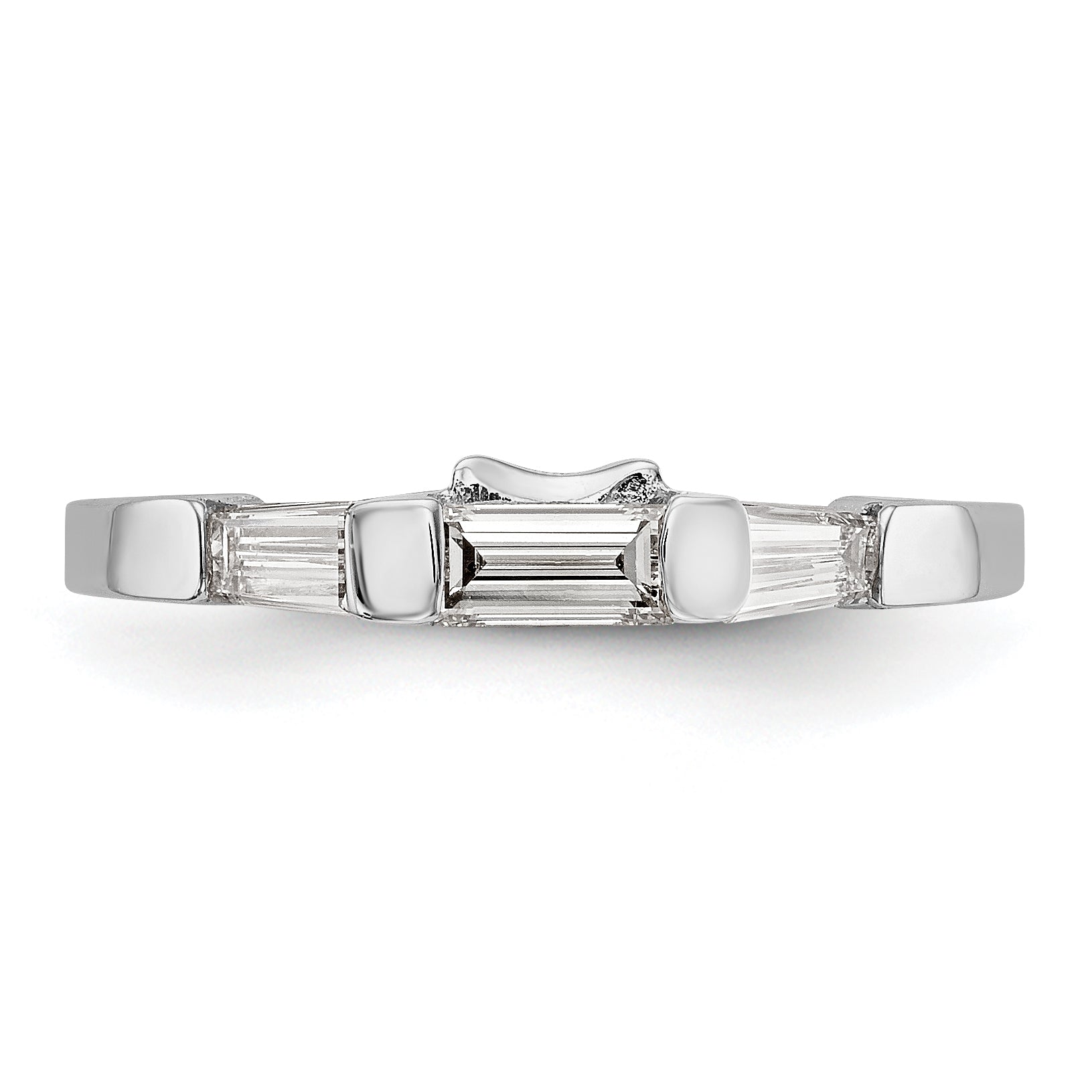 0.61ct. CZ Solid Real 14K White Gold Wedding Wedding Band Ring
