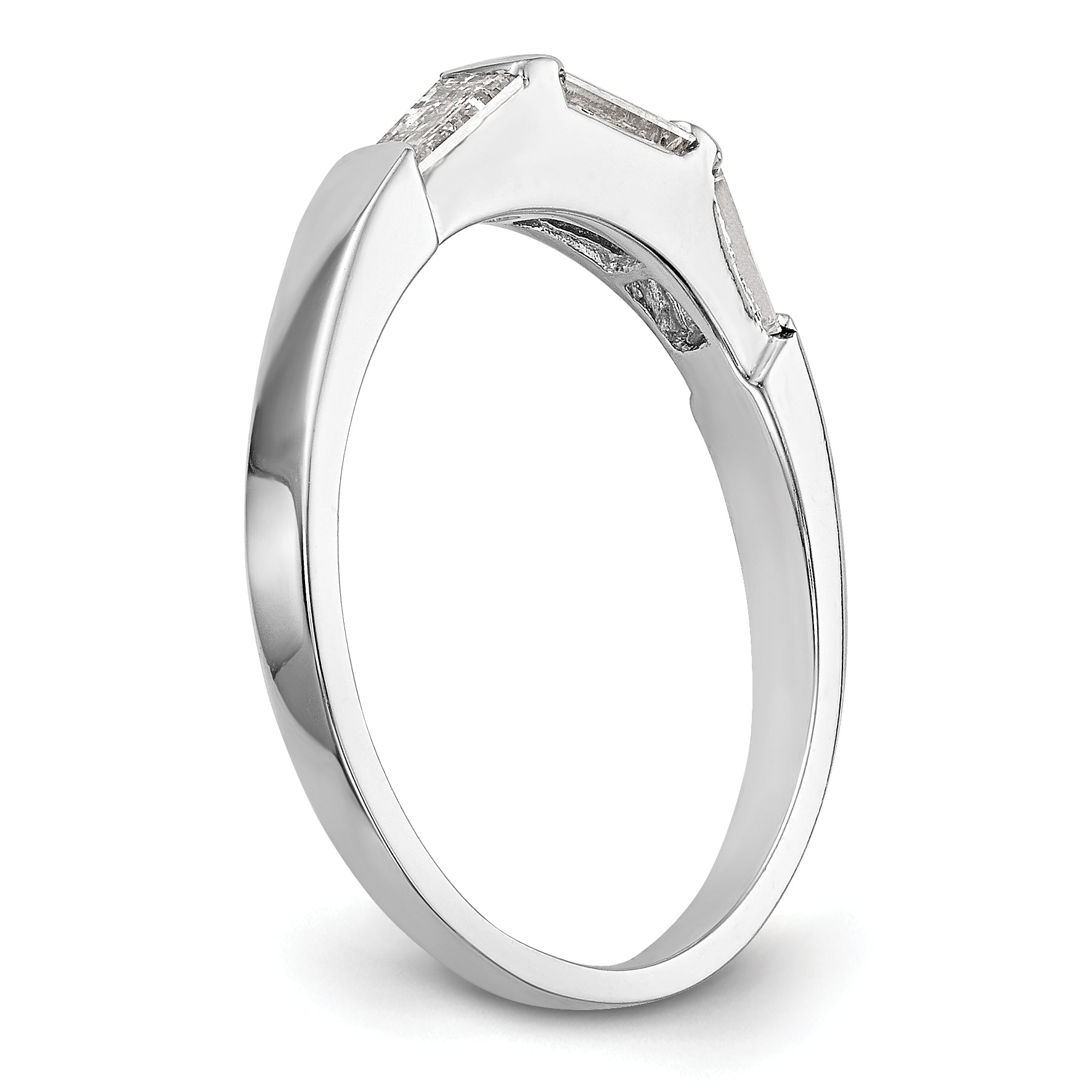0.61ct. CZ Solid Real 14K White Gold Wedding Wedding Band Ring