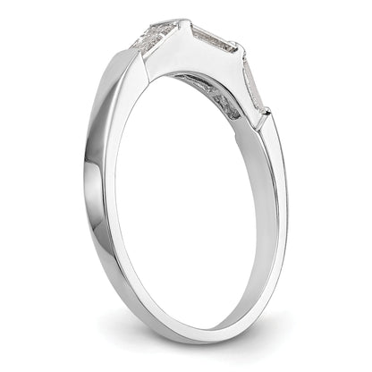 0.61ct. CZ Solid Real 14K White Gold Wedding Wedding Band Ring