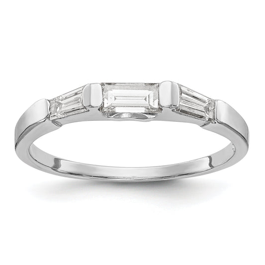 0.61ct. CZ Solid Real 14K White Gold Wedding Wedding Band Ring