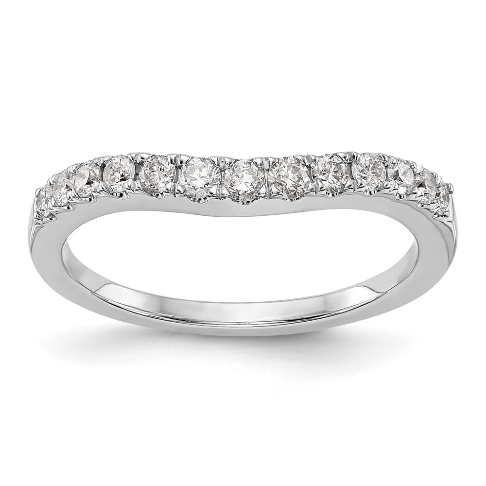 14K White Gold Real Diamond Wedding Band