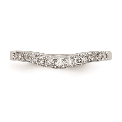 14K White Gold Real Diamond Wedding Band