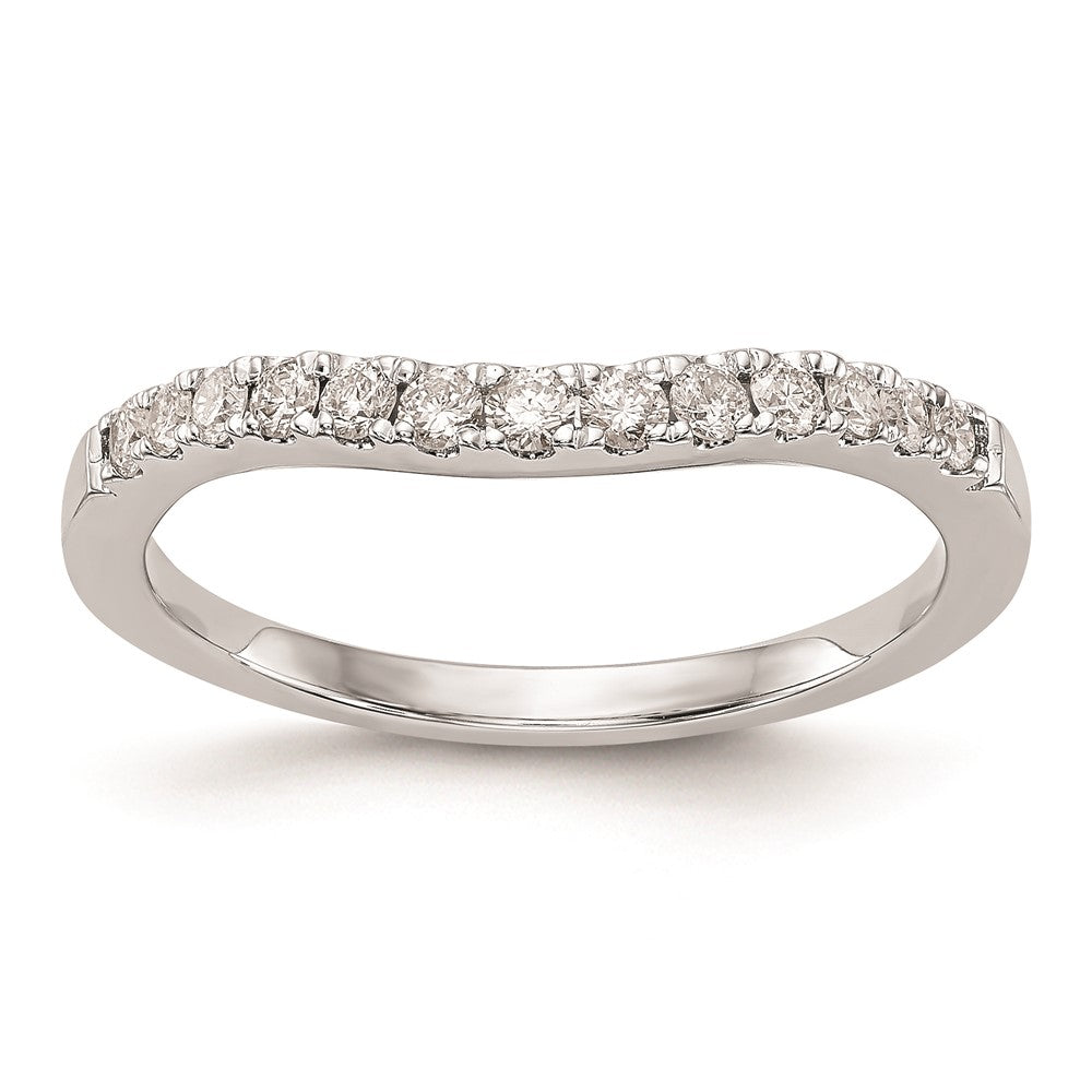 14K White Gold Real Diamond Wedding Band