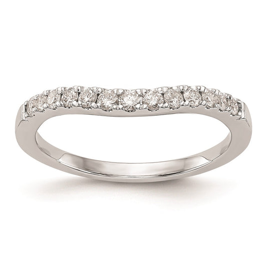14K White Gold Real Diamond Wedding Band