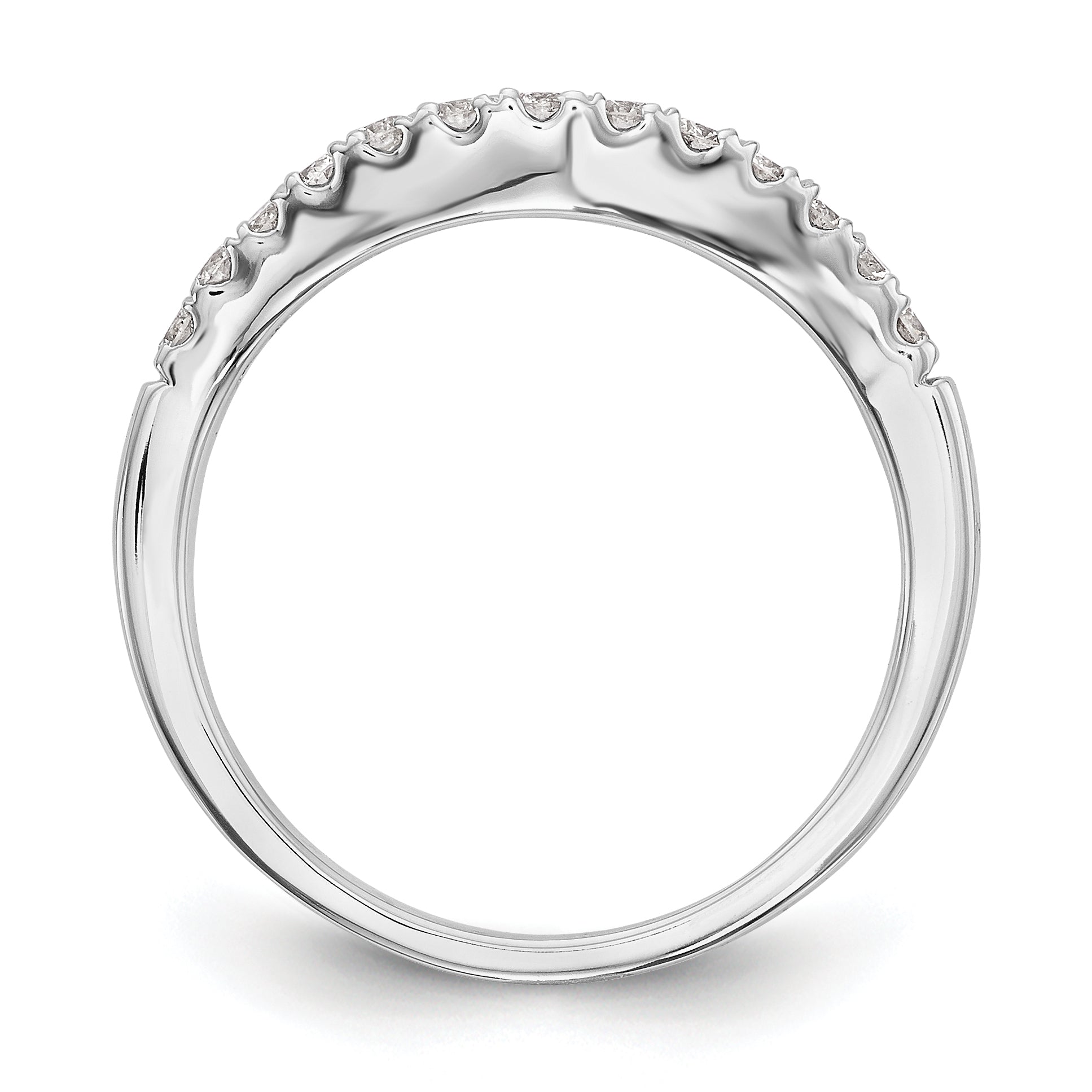 0.38ct. CZ Solid Real 14K White Gold Wedding Wedding Band Ring