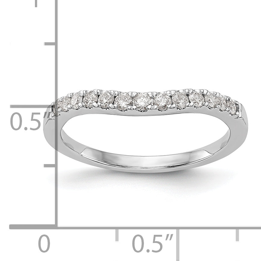 0.38ct. CZ Solid Real 14K White Gold Wedding Wedding Band Ring