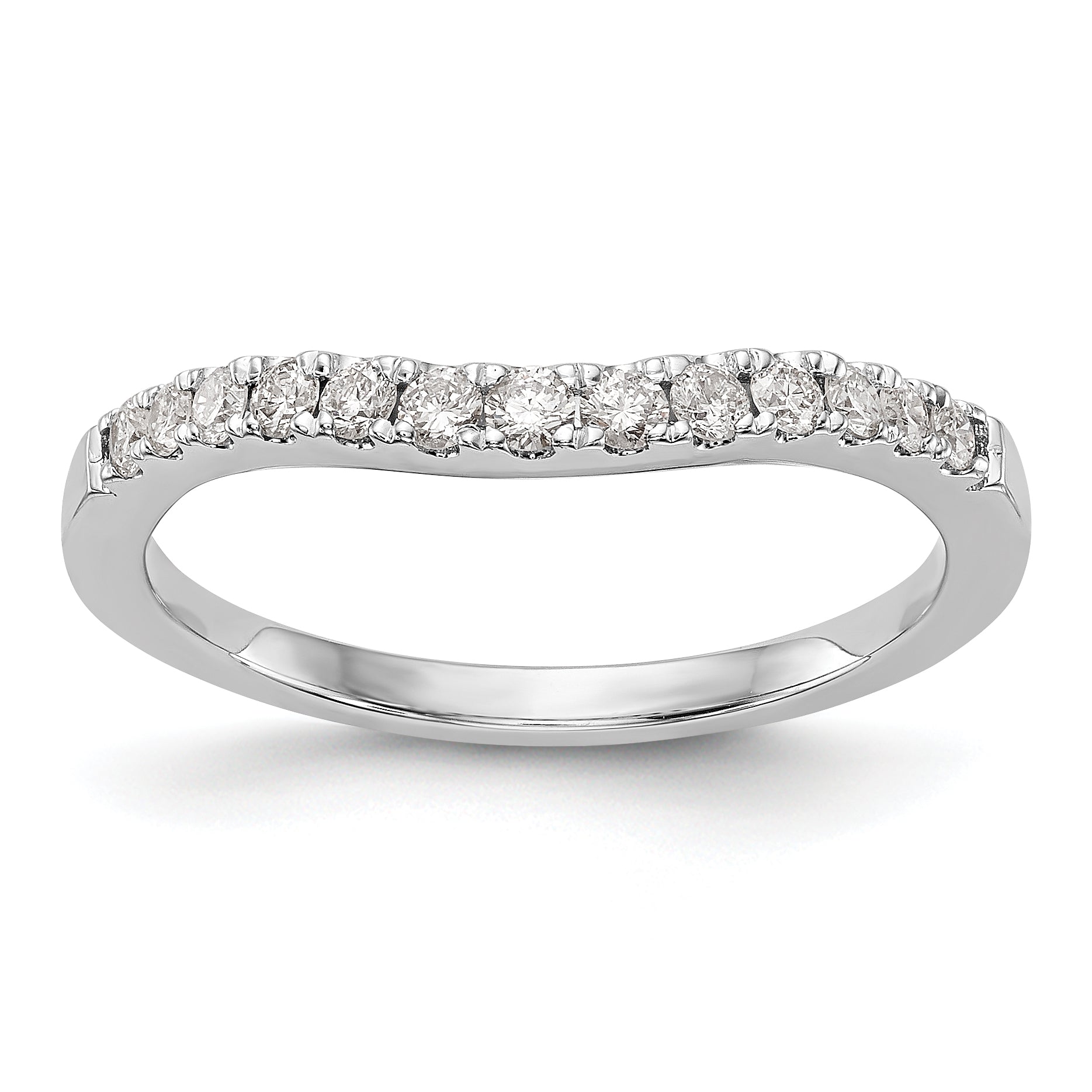 0.38ct. CZ Solid Real 14K White Gold Wedding Wedding Band Ring