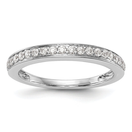 0.30ct. CZ Solid Real 14K White Gold Wedding Wedding Band Ring