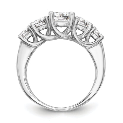 1.00ct. CZ Solid Real 14K White Gold 5-Stone Engagement Ring