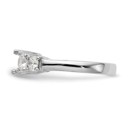 1.44ct. CZ Solid Real 14K White Gold 5-Stone Engagement Ring