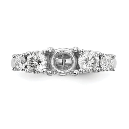 1.00ct. CZ Solid Real 14K White Gold 5-Stone Engagement Ring