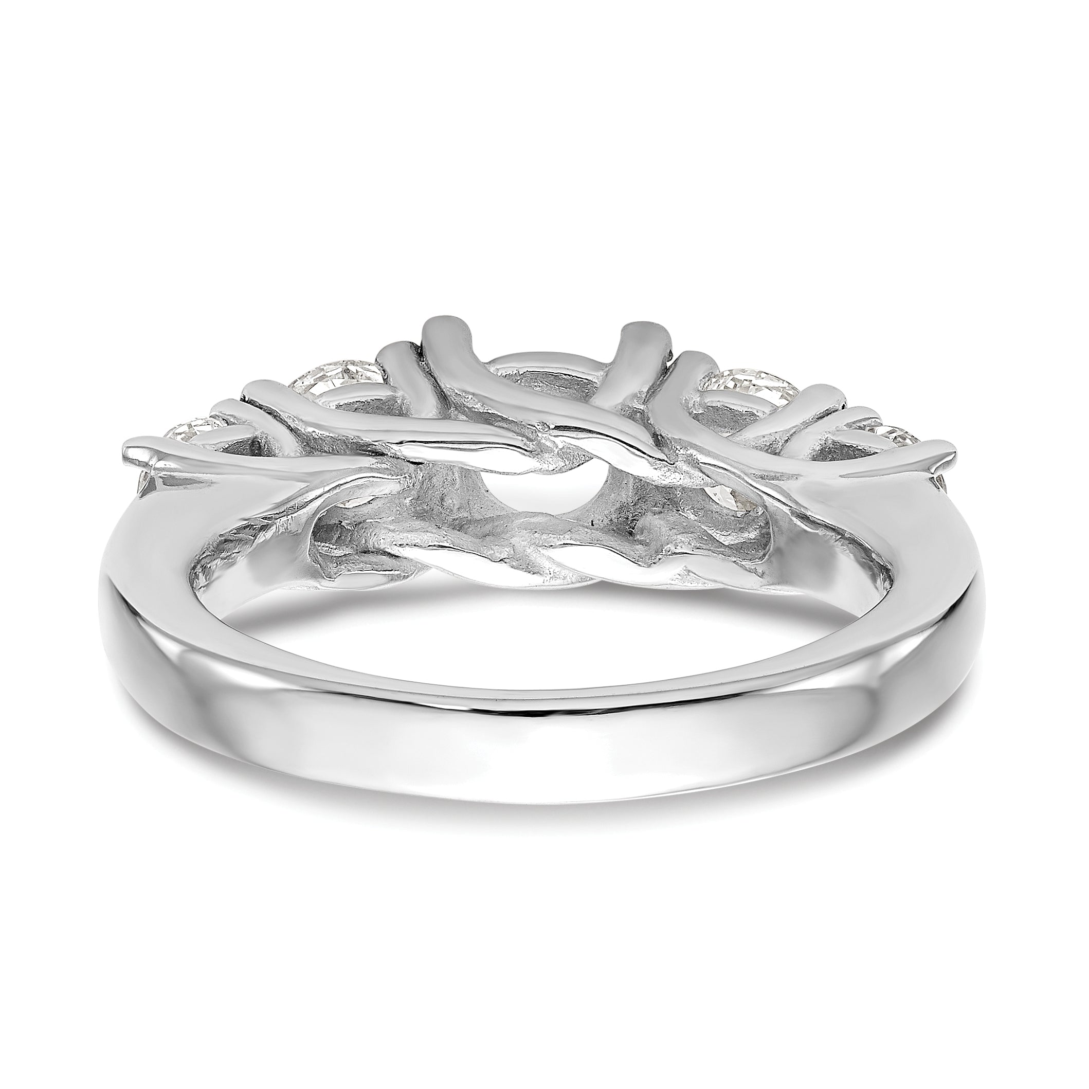 1.44ct. CZ Solid Real 14K White Gold 5-Stone Engagement Ring