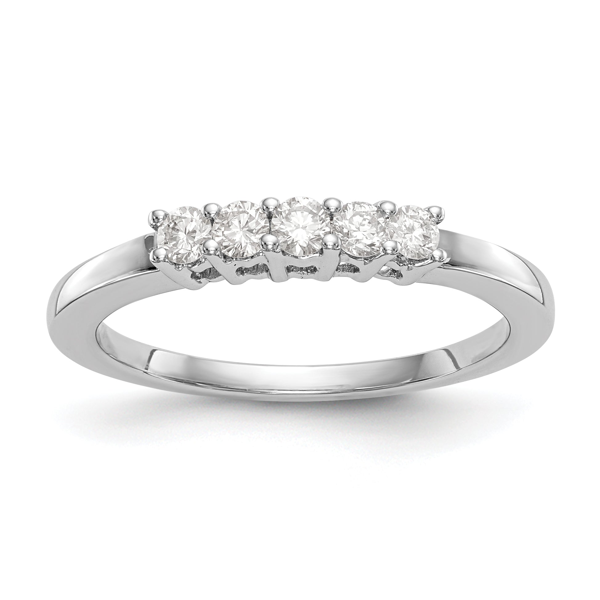 0.25ct. CZ Solid Real 14K White Gold Wedding Wedding Band Ring
