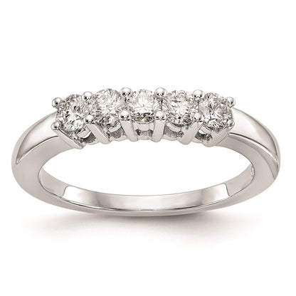 14K White Gold Real Diamond Wedding Band