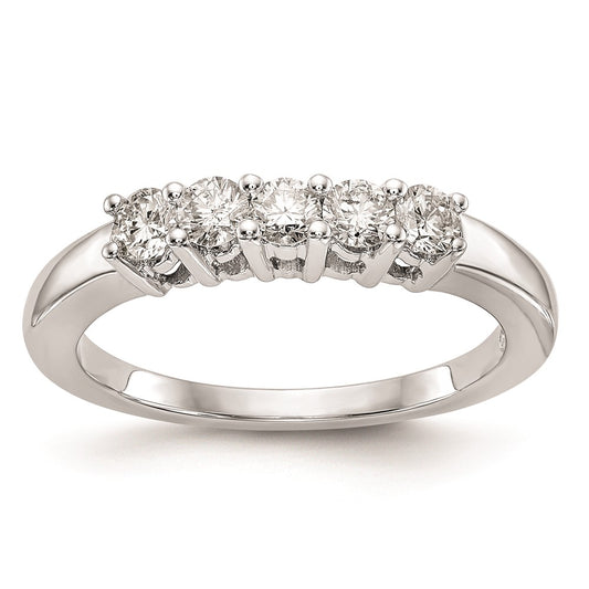 14K White Gold Real Diamond Wedding Band