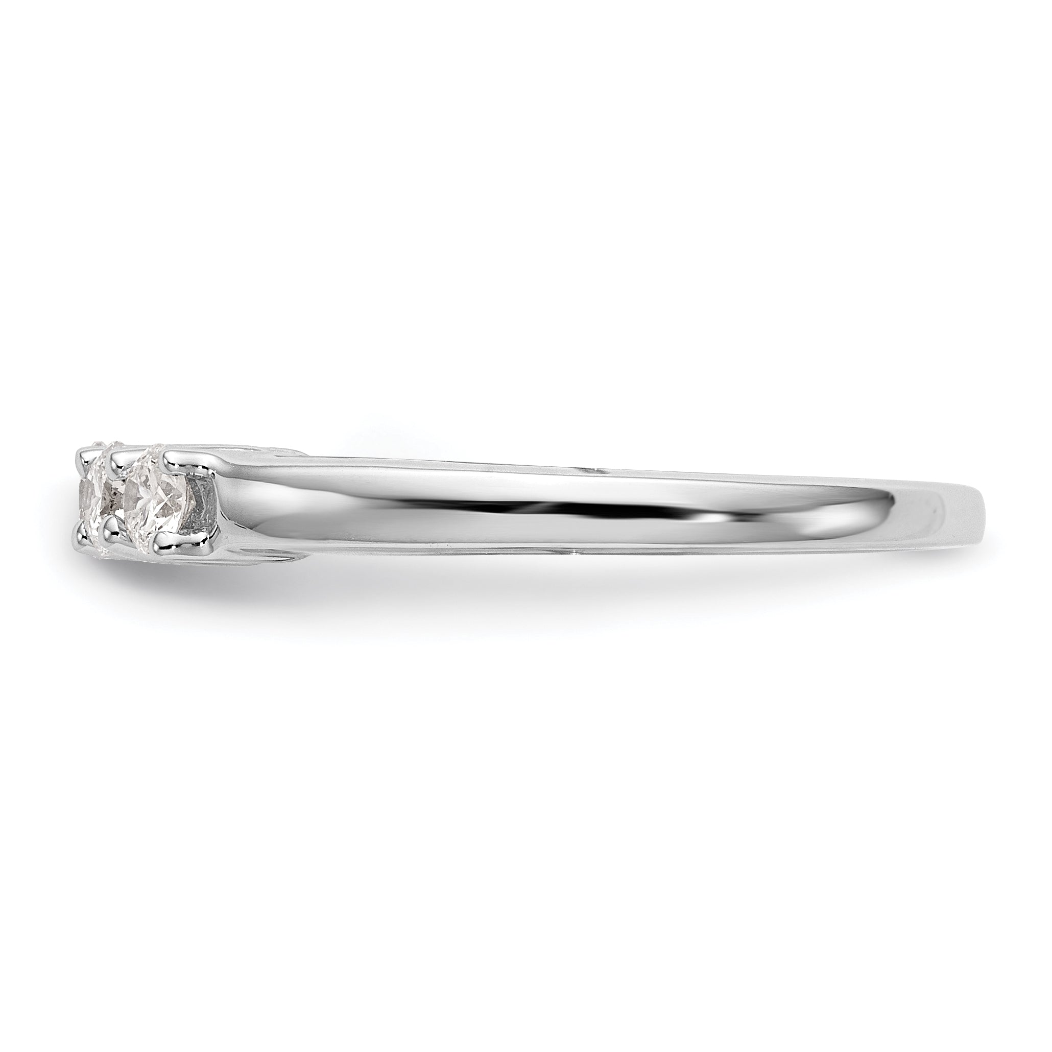 0.50ct. CZ Solid Real 14K White Gold 5-Stone Wedding Wedding Band Ring