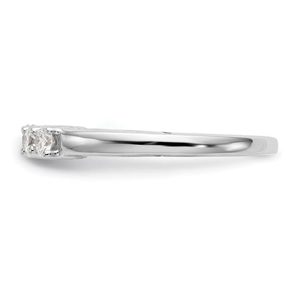 0.50ct. CZ Solid Real 14K White Gold 5-Stone Wedding Wedding Band Ring