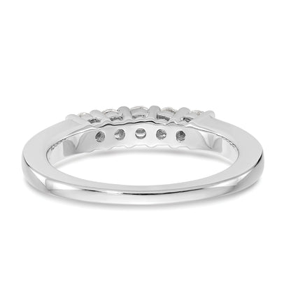 0.50ct. CZ Solid Real 14K White Gold 5-Stone Wedding Wedding Band Ring