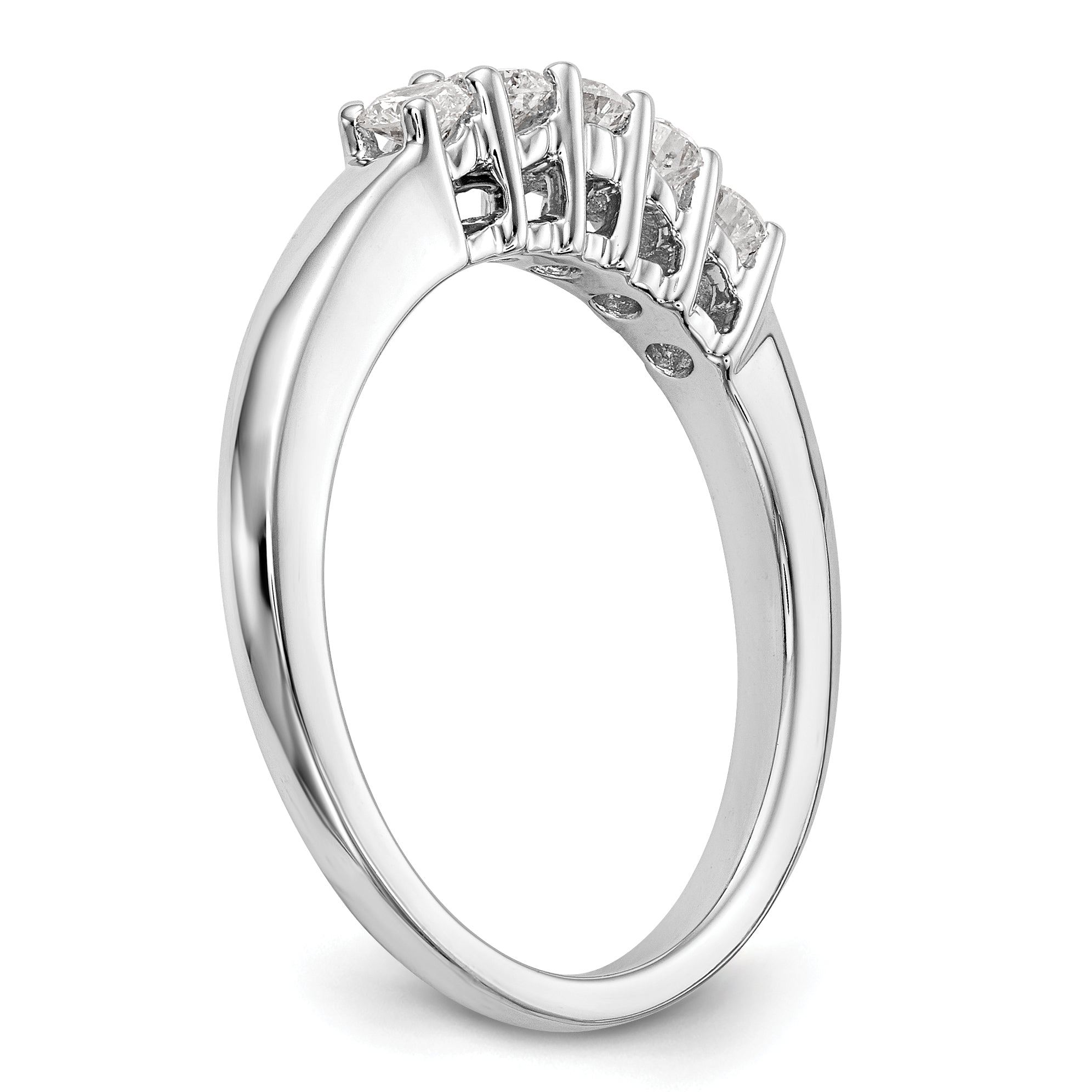 0.50ct. CZ Solid Real 14K White Gold Wedding Wedding Band Ring