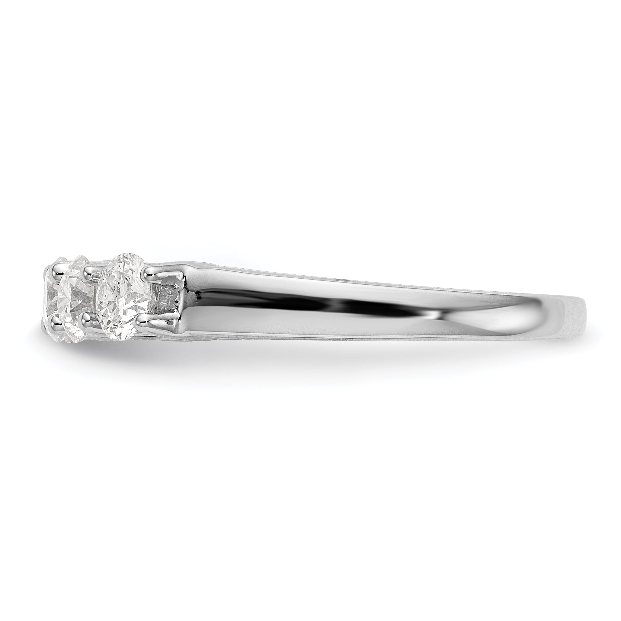 0.88ct. CZ Solid Real 14K White Gold 5-Stone Wedding Wedding Band Ring
