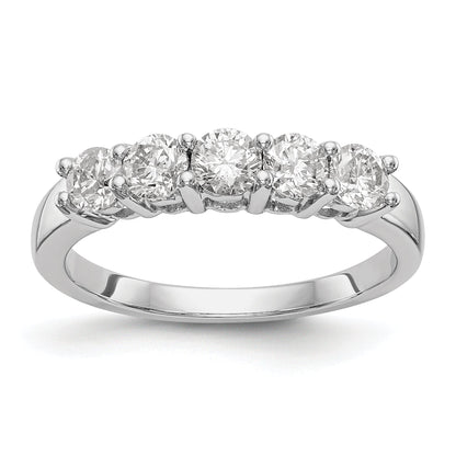 0.88ct. CZ Solid Real 14K White Gold 5-Stone Wedding Wedding Band Ring