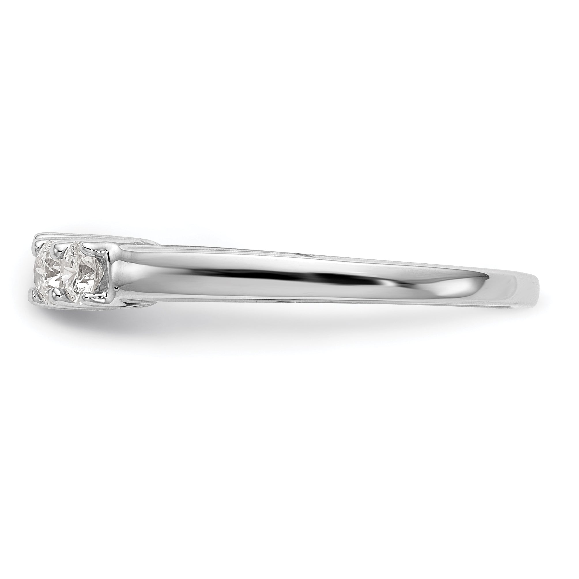 0.40ct. CZ Solid Real 14K White Gold 5-Stone Peg Set Engagement Ring
