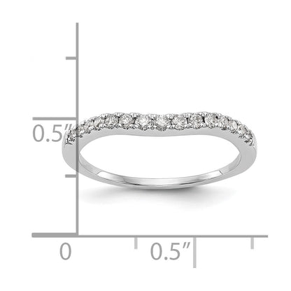 14K White Gold Real Diamond Wedding Band