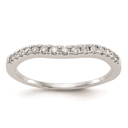 14K White Gold Real Diamond Wedding Band