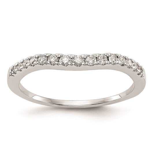 14K White Gold Real Diamond Wedding Band