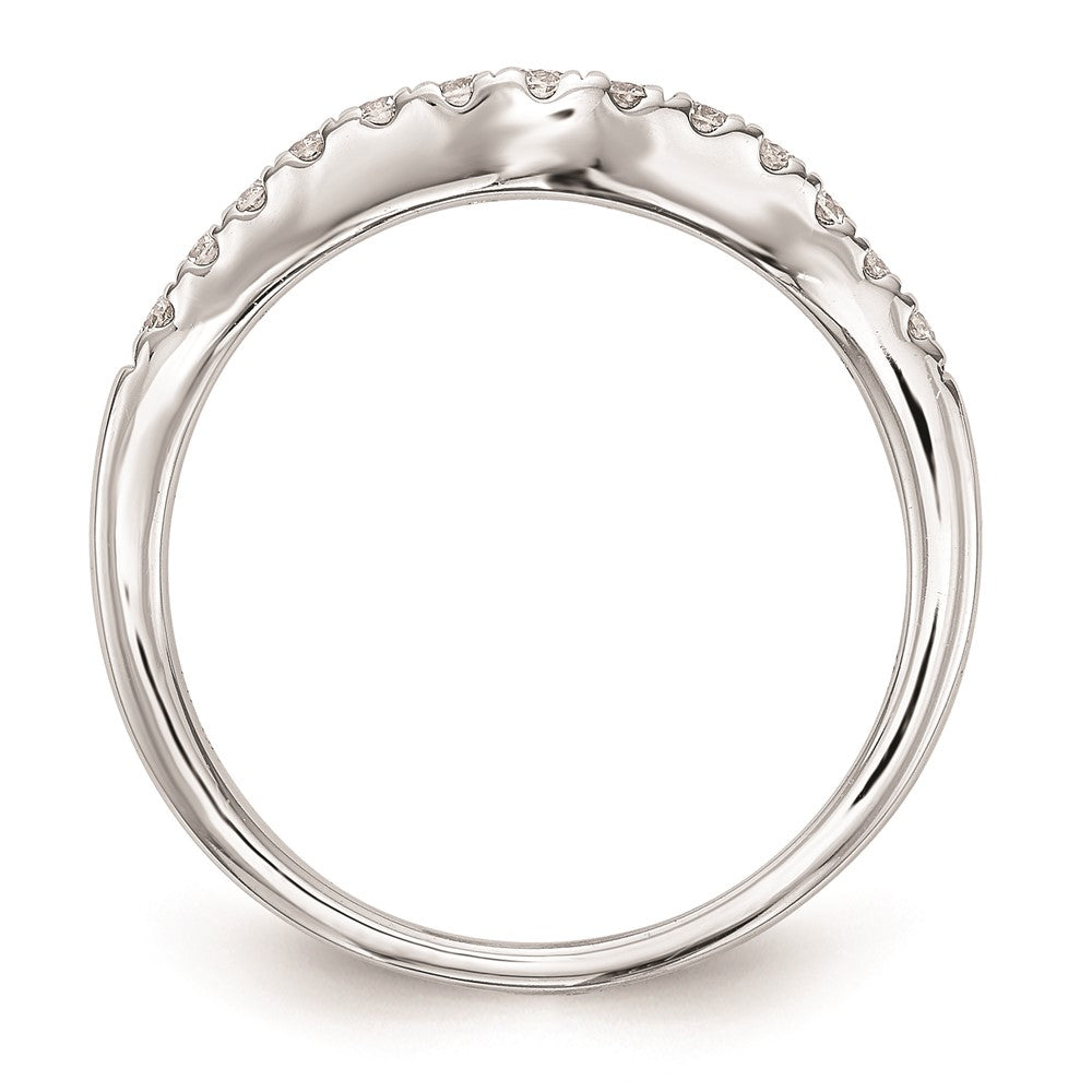 14K White Gold Real Diamond Wedding Band