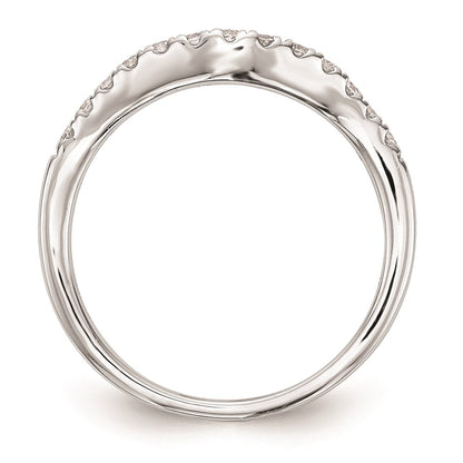 14K White Gold Real Diamond Wedding Band