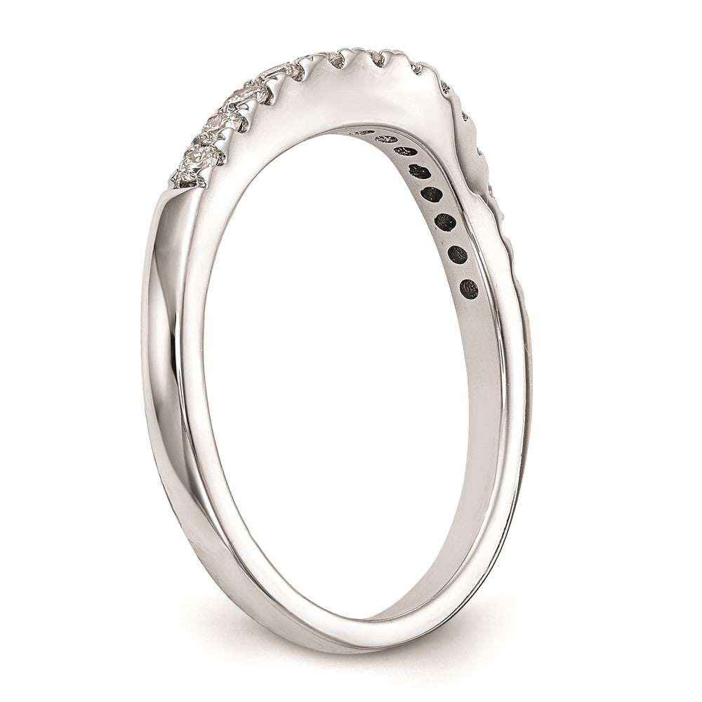 14K White Gold Real Diamond Wedding Band