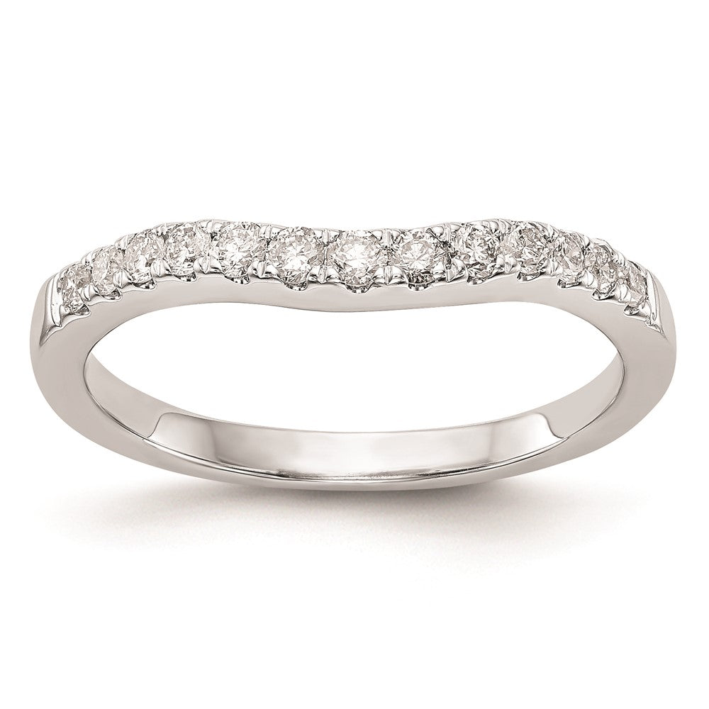 14K White Gold Real Diamond Wedding Band
